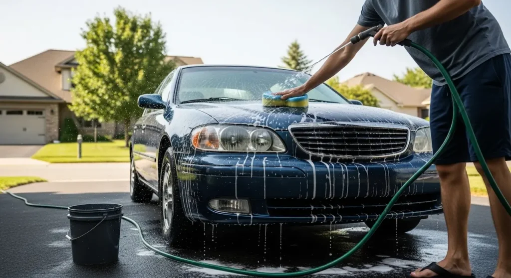 como lavar o carro da forma correta e evitar erros que prejudicam a pintura